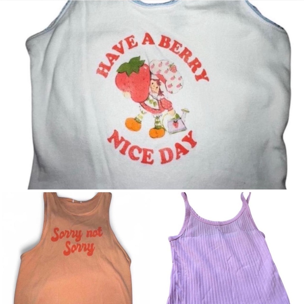 Tilly's Crop Tops - White, Orange, Purple